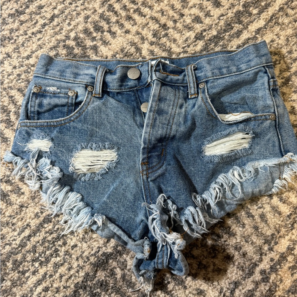 Super down jean shorts, size 23